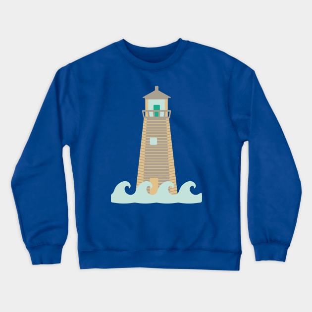 NAUTICAL OCEAN LIGHTHOUSE Coastal Seashore Waves - UnBlink Studio by Jackie Tahara Crewneck Sweatshirt by UnBlink Studio by Jackie Tahara